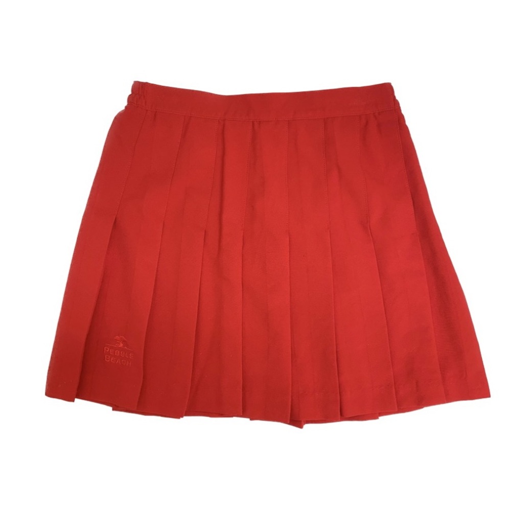 Vintage Pebble Beach | Pleated Circle Mini Golf Tennis Skirt in Red